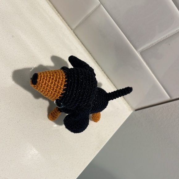 Handcrafted Dachshund Decor Amigurui Crochet Figure Dog Puppy - Picture 5 of 9